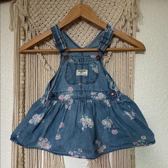 OshKosh B'gosh Blue vintage Floral Denim Dress 18m - Picture 1 of 5